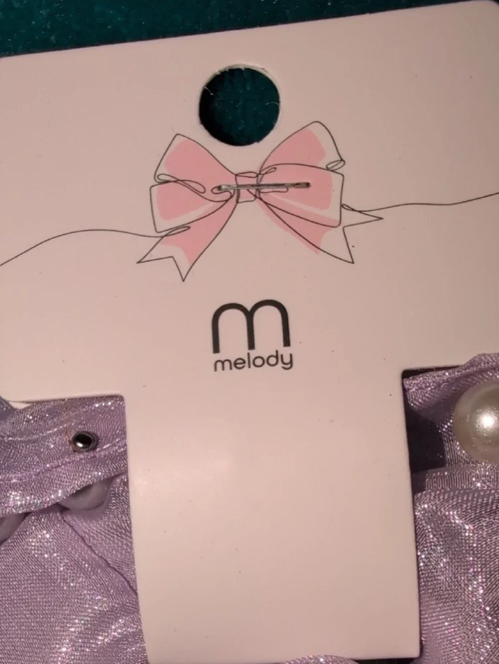 Lilac Pearl-Embellished Scrunchies (Set of 2)